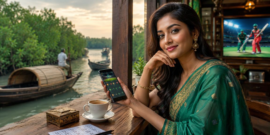 সুন্দরবনের পটভূমিতে bajiapp247 - এ ক্রিকেট বেটিং উপভোগ করছেন বাংলাদেশি মডেল